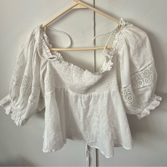 FREE PEOPLE Bambino Cotton Top In White - Picture 8 of 9